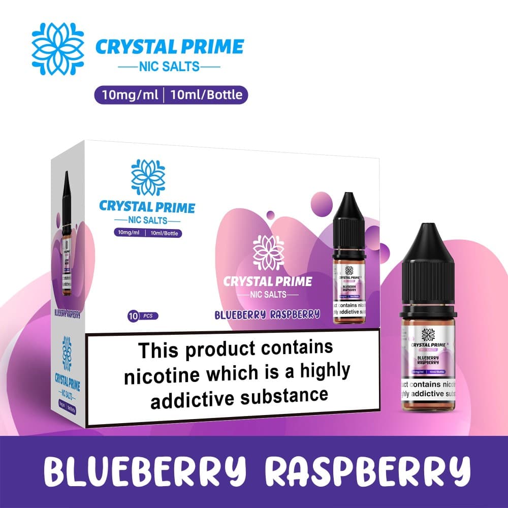 Blueberry Raspberry / 10mg Crystal Prime 7000 Nic Salts 10ml E-liquids (BOX OF 10)