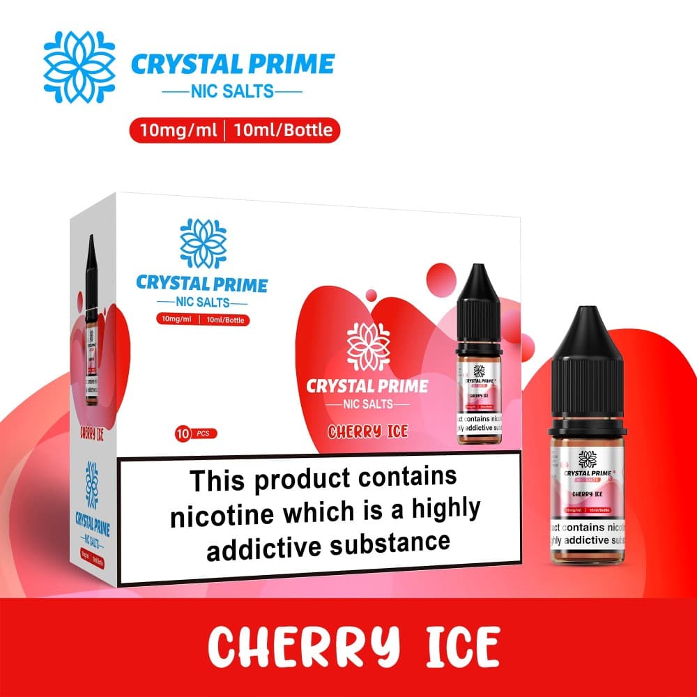 Cherry Ice / 10mg Crystal Prime 7000 Nic Salts 10ml E-liquids (BOX OF 10)