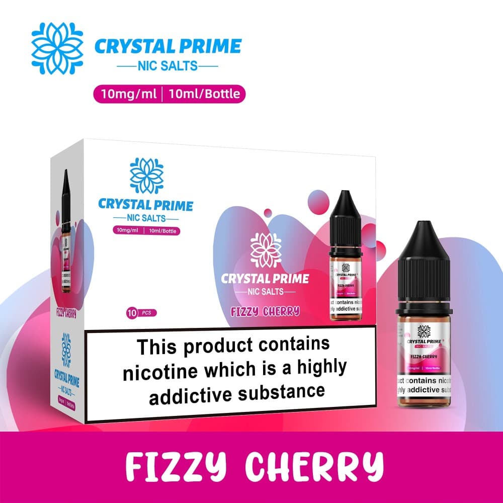 Fizzy Cherry / 10mg Crystal Prime 7000 Nic Salts 10ml E-liquids (BOX OF 10)