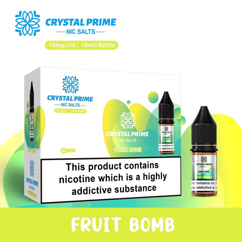 Fruit Bomb / 10mg Crystal Prime 7000 Nic Salts 10ml E-liquids (BOX OF 10)