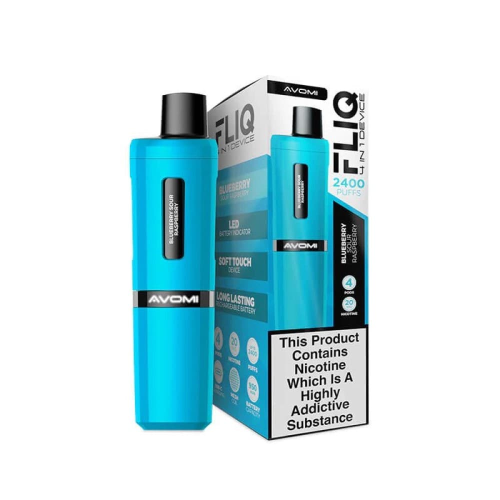 Blue Sour Raspberry Avomi FLIQ 4-in-1 Pod Kit | 2400 Puffs