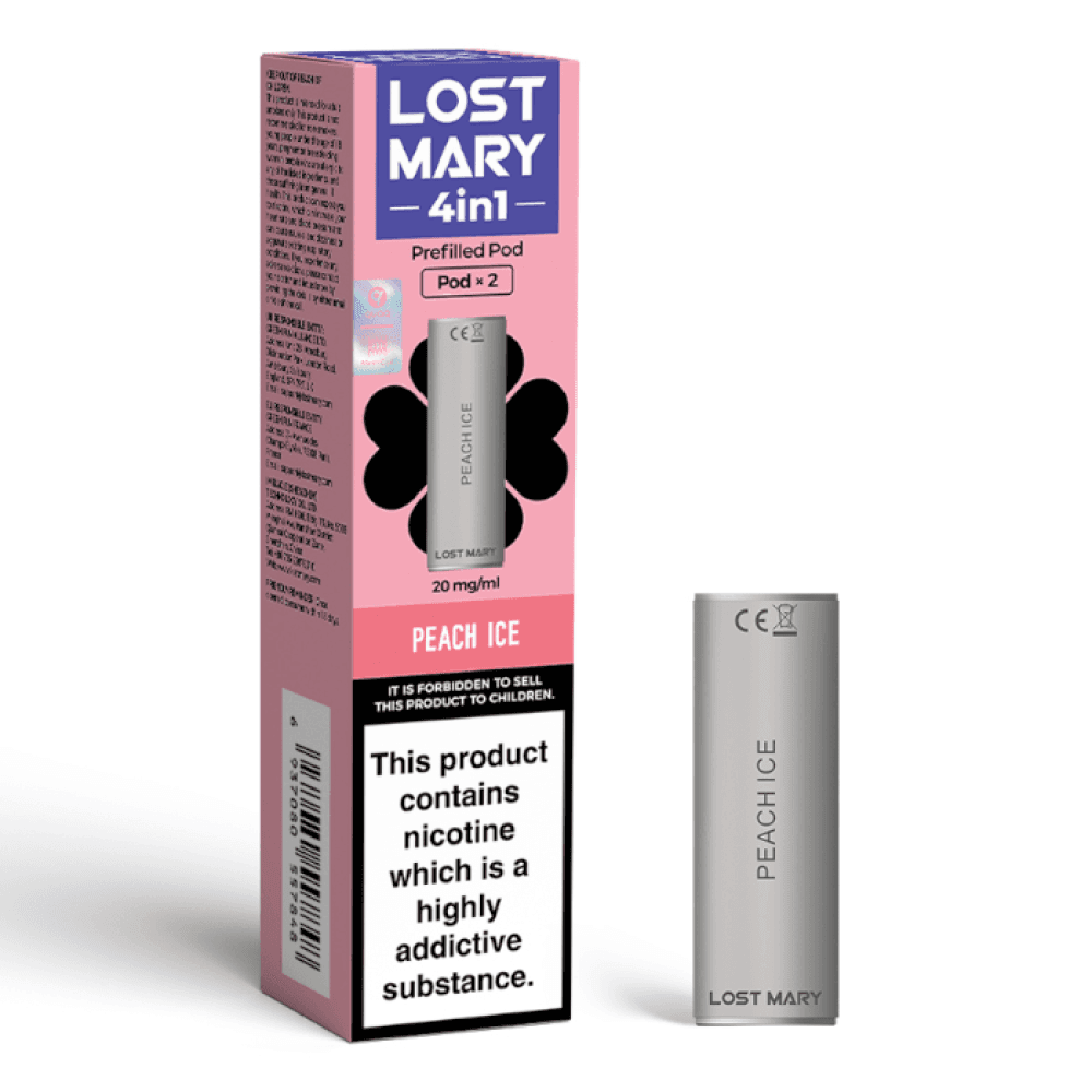 Peach Ice Lost Mary 4-in-1 Prefilled Pods Pack of 10