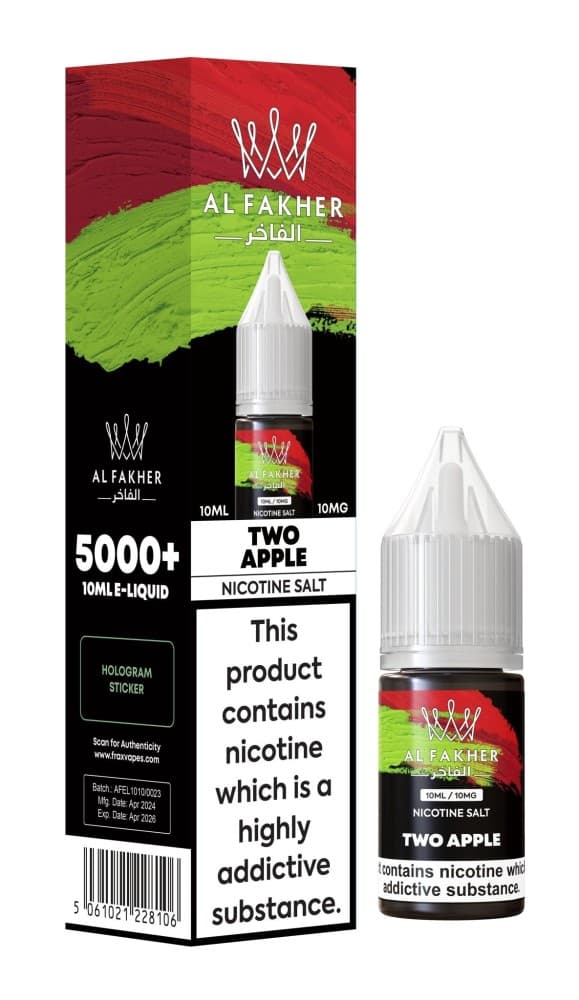 Two Apple / 10mg Al Fakher Nic Salt 10ml E-Liquid Box of 10