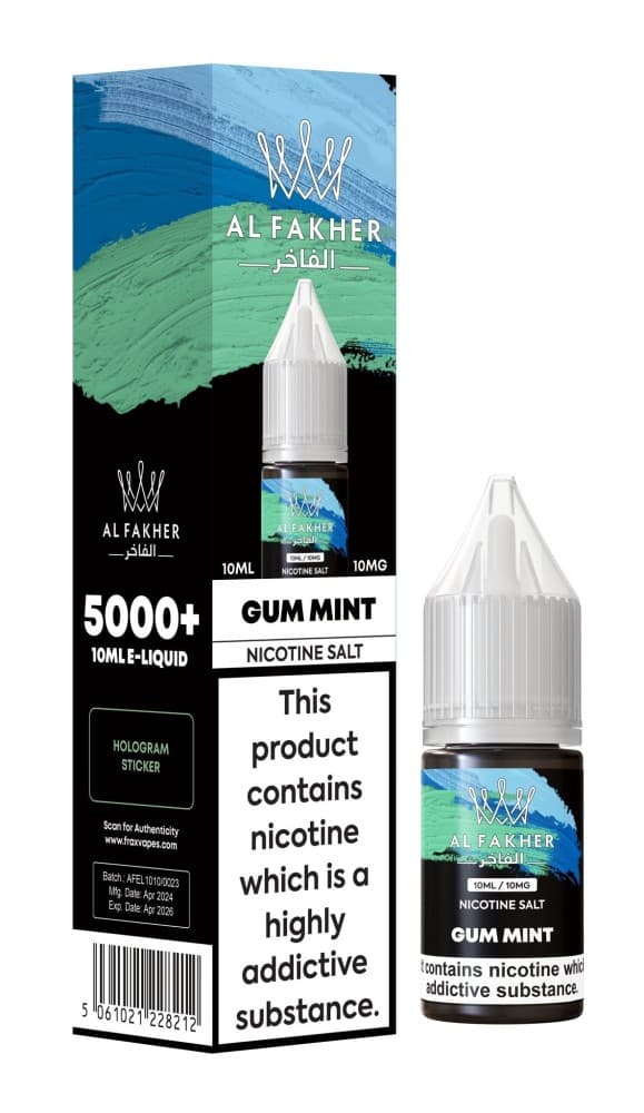 Gum Mint / 10mg Al Fakher Nic Salt 10ml E-Liquid Box of 10