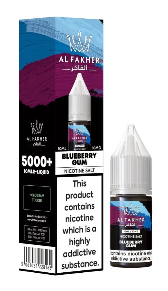 Blueberry Gum / 10mg Al Fakher Nic Salt 10ml E-Liquid Box of 10