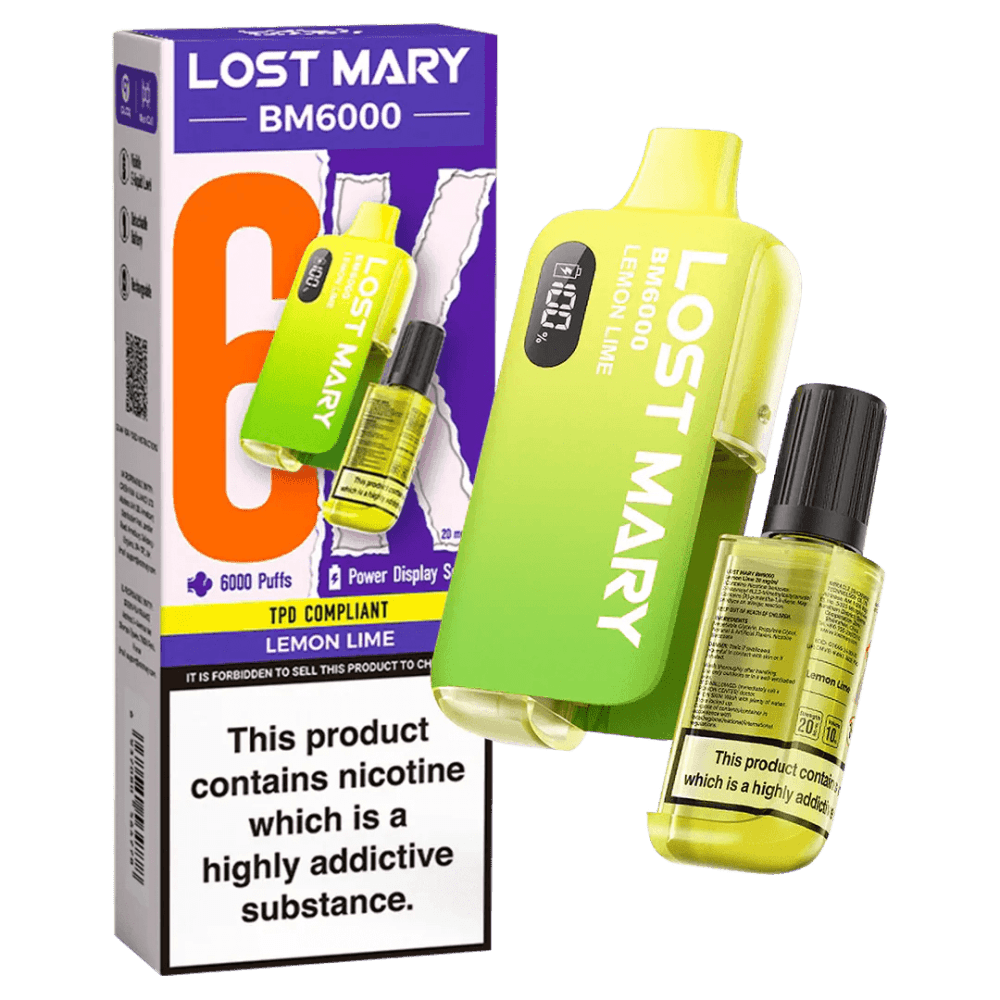 Lemon Lime Lost Mary BM6000 Prefilled Pod Vape Kit (Box of 5)