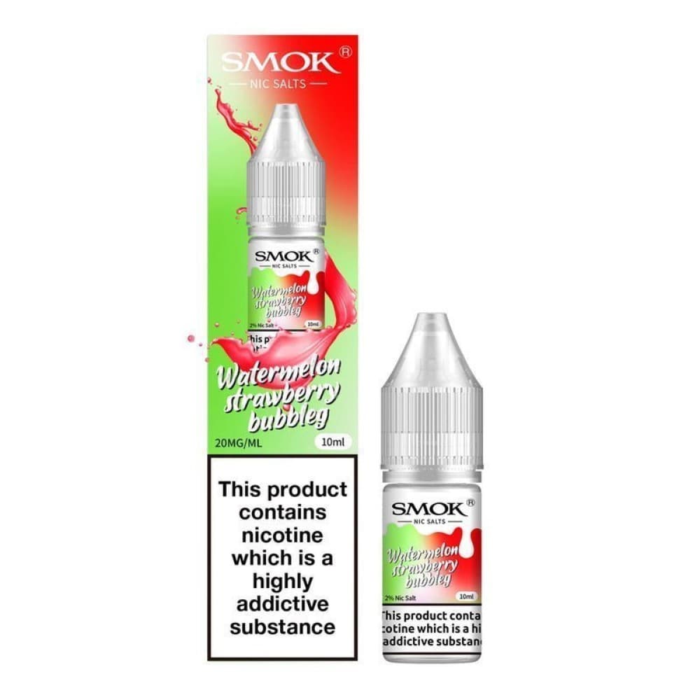 Watermelon Strawberry Bubbly / 10mg Smok Nic Salts 10ml E-liquids - Box of 10