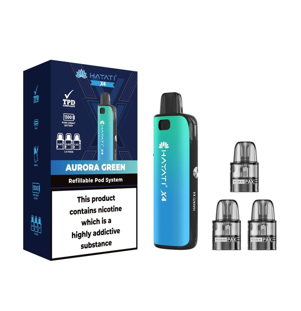 Aurora Green Hayati X4 Refillable Pod System Kit