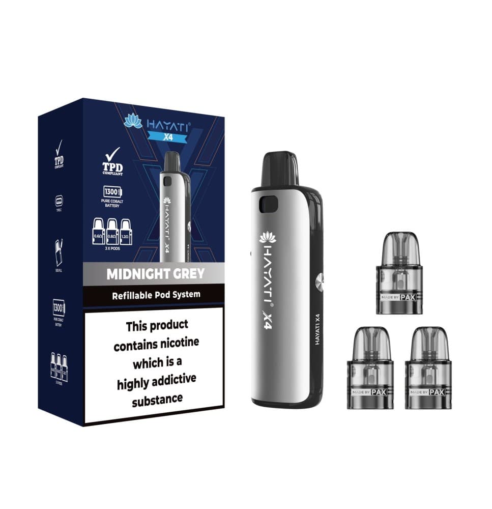 Midnight Gray Hayati X4 Refillable Pod System Kit
