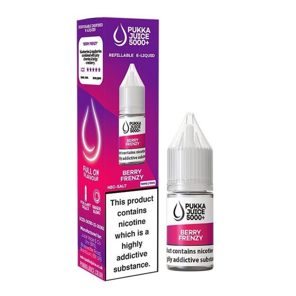 Berry Frenzy / 10mg Pukka Juice 5000+ Nic Salts 10ml - Box of 10