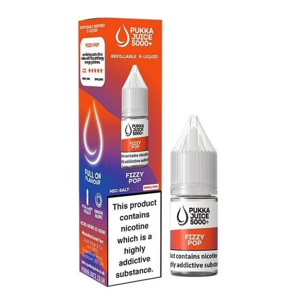 Fizzy Pop / 10mg Pukka Juice 5000+ Nic Salts 10ml - Box of 10