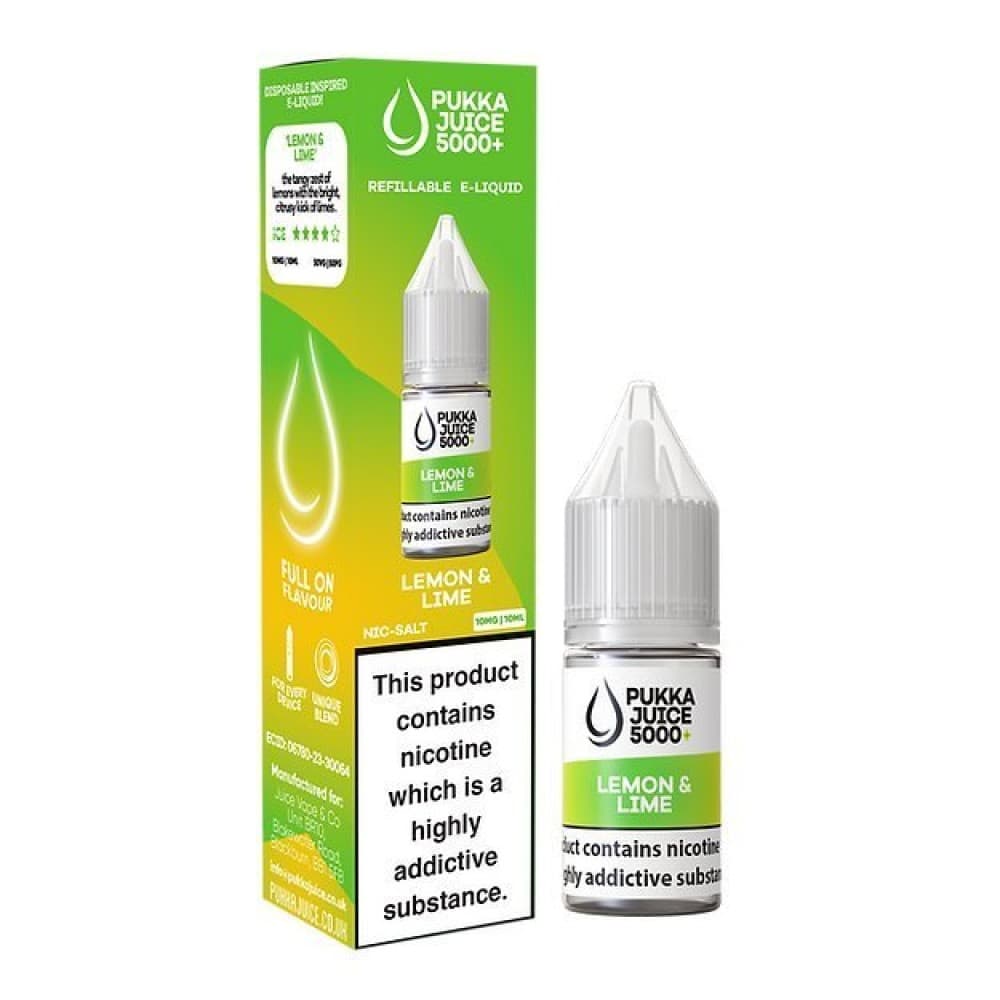 Lemon Lime / 10mg Pukka Juice 5000+ Nic Salts 10ml - Box of 10