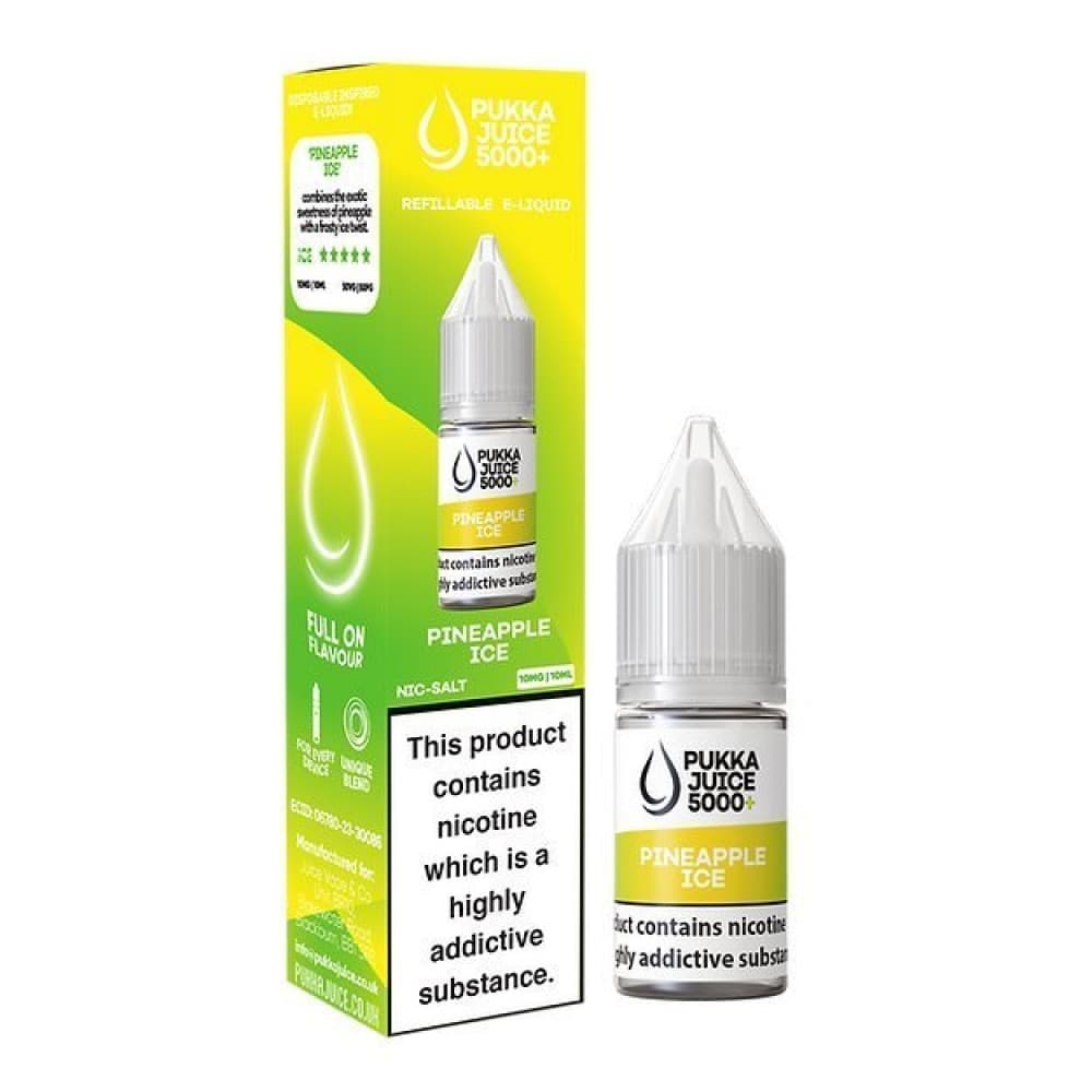 Pineapple Ice / 10mg Pukka Juice 5000+ Nic Salts 10ml - Box of 10