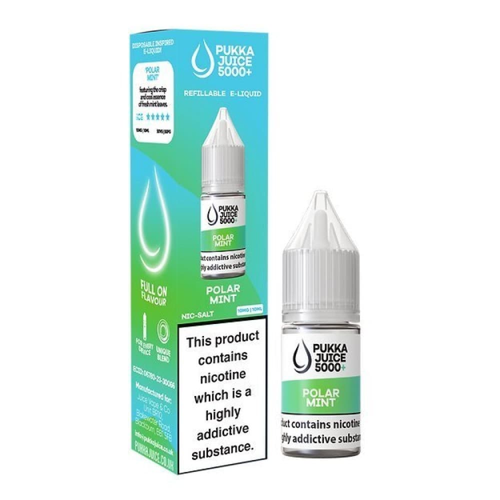 Polar Mint / 10mg Pukka Juice 5000+ Nic Salts 10ml - Box of 10