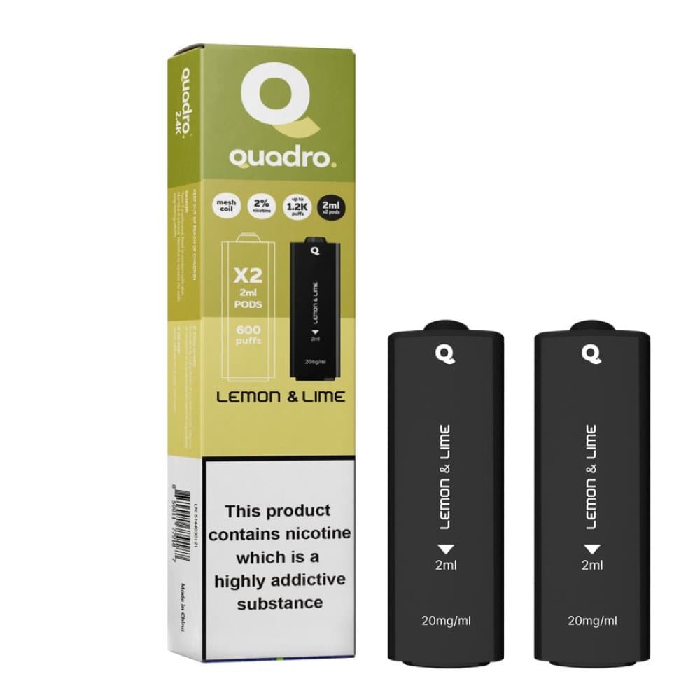Lemon Lime 4 in 1 Quadro 2400 Puffs Replacement Pods