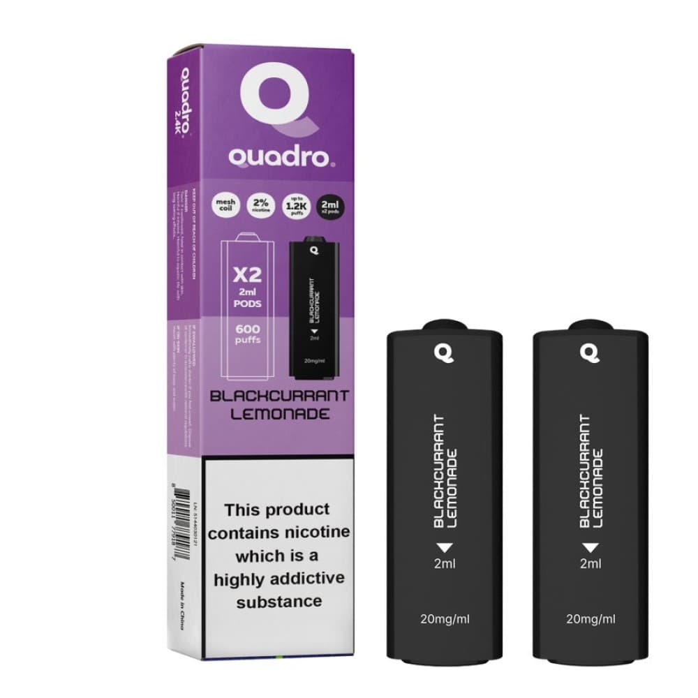 Blackcurrant Lemonade 4 in 1 Quadro 2400 Puffs Replacement Pods