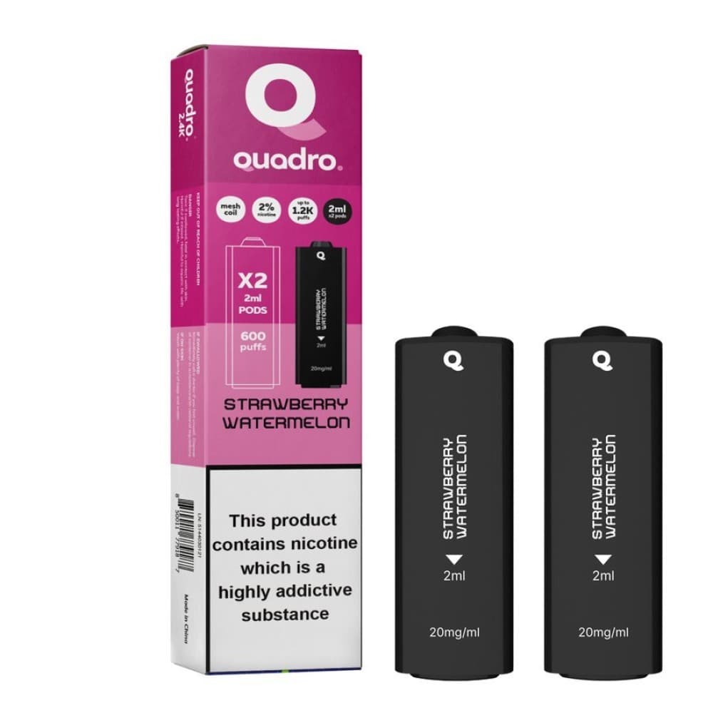Strawberry Watermelon 4 in 1 Quadro 2400 Puffs Replacement Pods