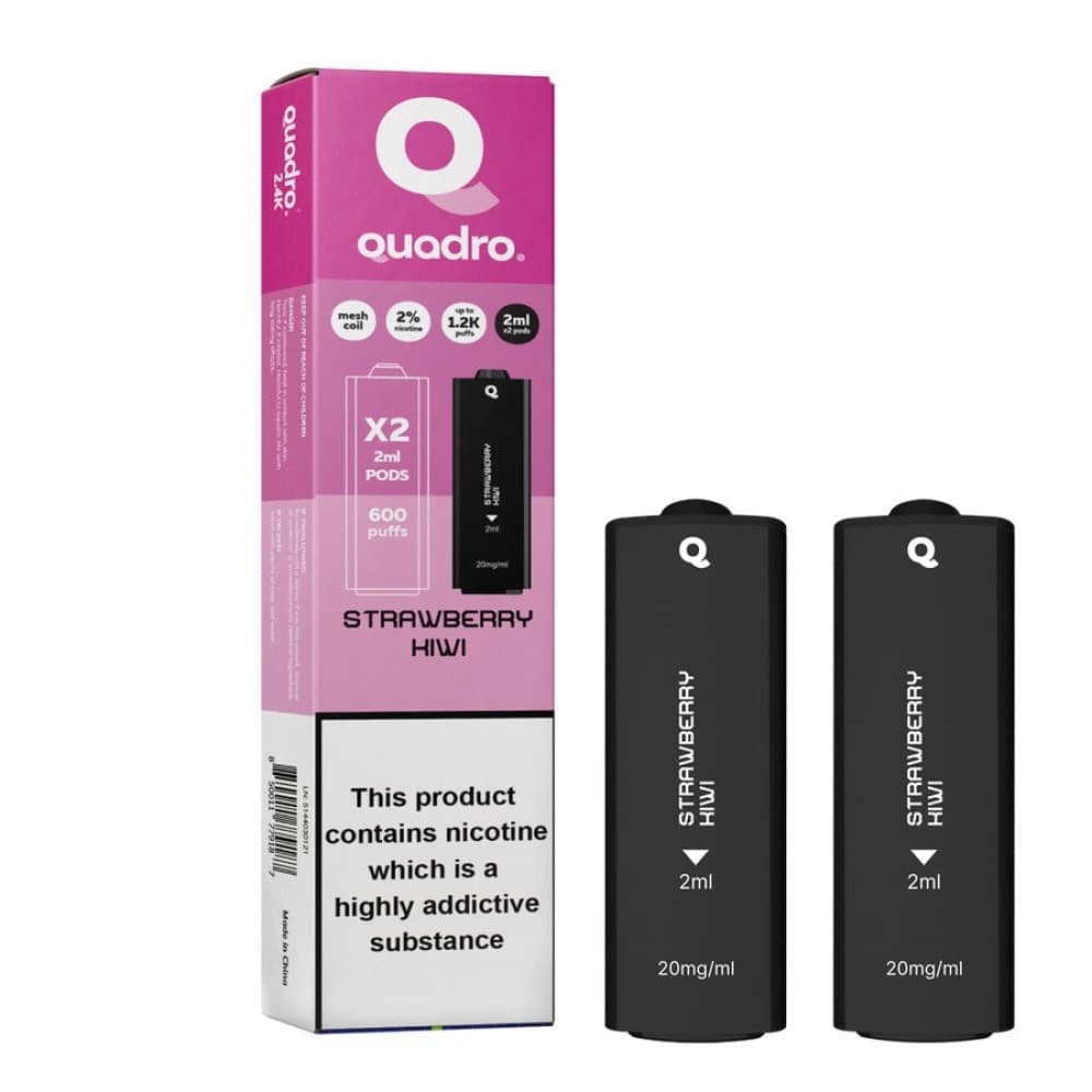 Strawberry Kiwi 4 in 1 Quadro 2400 Puffs Replacement Pods