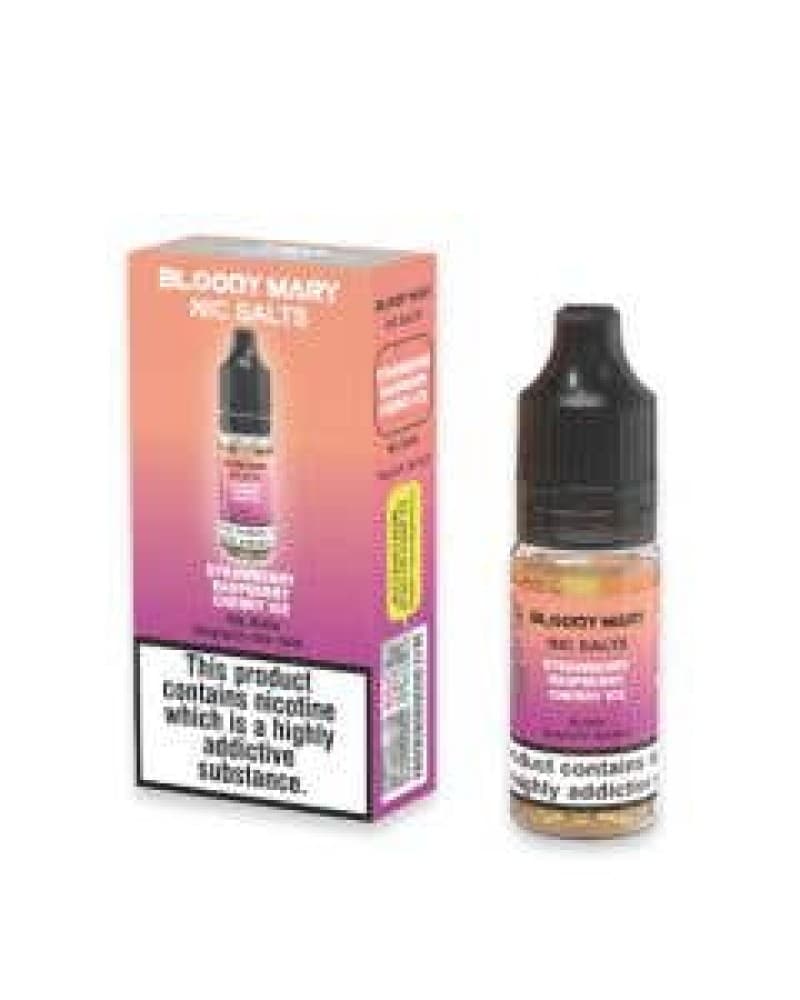 Strawberry Raspberry Cherry Ice / 10mg Bloody Mary Nic Salt 10ml - Box of 10