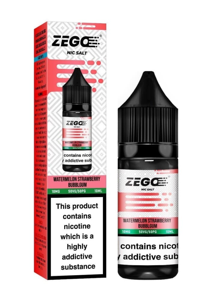 Watermelon Strawberry Bublegum / 10mg Zego Nic Salt 10ml E-Liquid - Box of 10