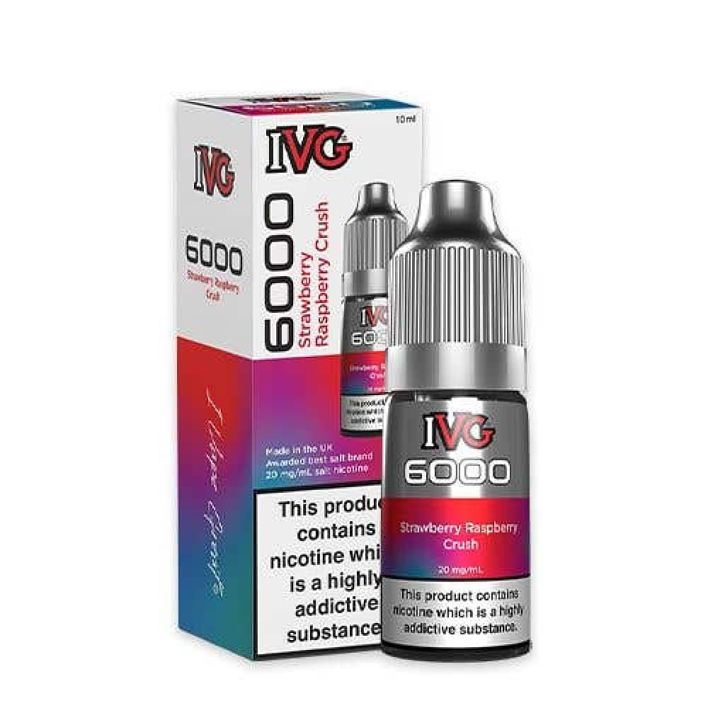 Strawberry Raspberry Crush / 10mg IVG 6000 Nic Salt 10ml Bottle Box of 10