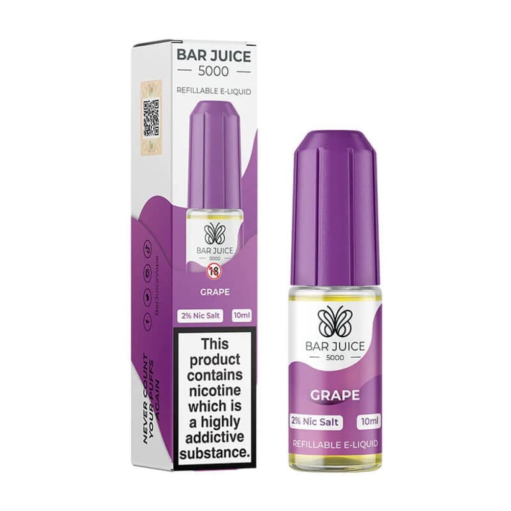 Grape / 10mg Bar Juice 5000 10ml Nic Salts E-liquid - Box of 10