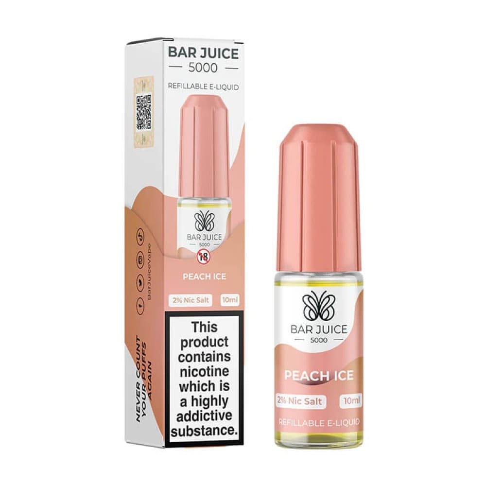 Peach Ice / 10mg Bar Juice 5000 10ml Nic Salts E-liquid - Box of 10