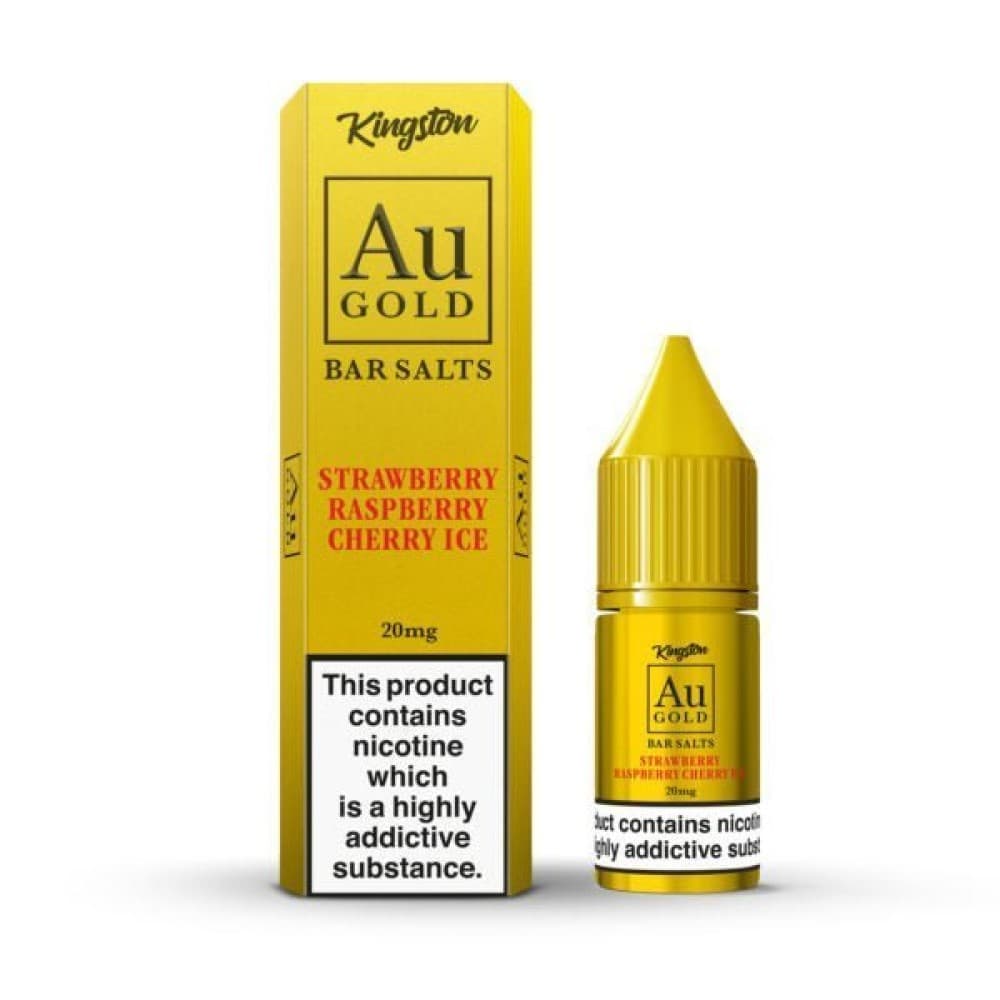 Strawberry Raspberry Cherry Ice / 10mg Kingston Au Gold Bar Salts 10ml E-liquids - Box of 10