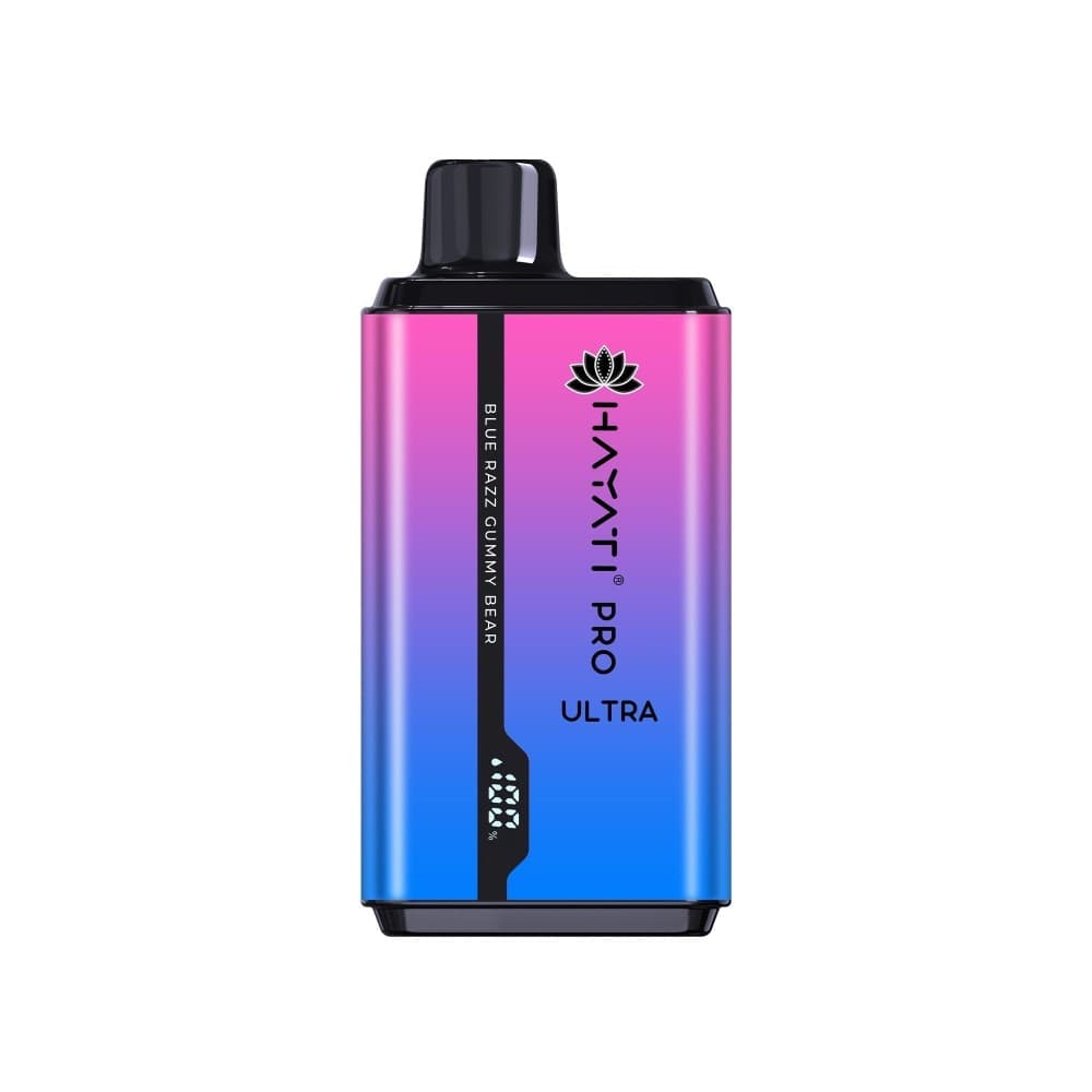 Blue Razz Gummy Bear Hayati Pro Ultra 15000 Puffs Prefilled Vape Kit Box of 10