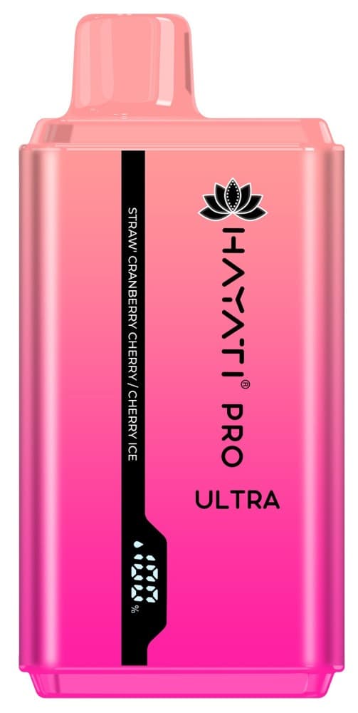 Straw' Cranberry / Cranberry Cherry Ice Hayati Pro Ultra 15000 Puffs Prefilled Vape Kit Box of 10