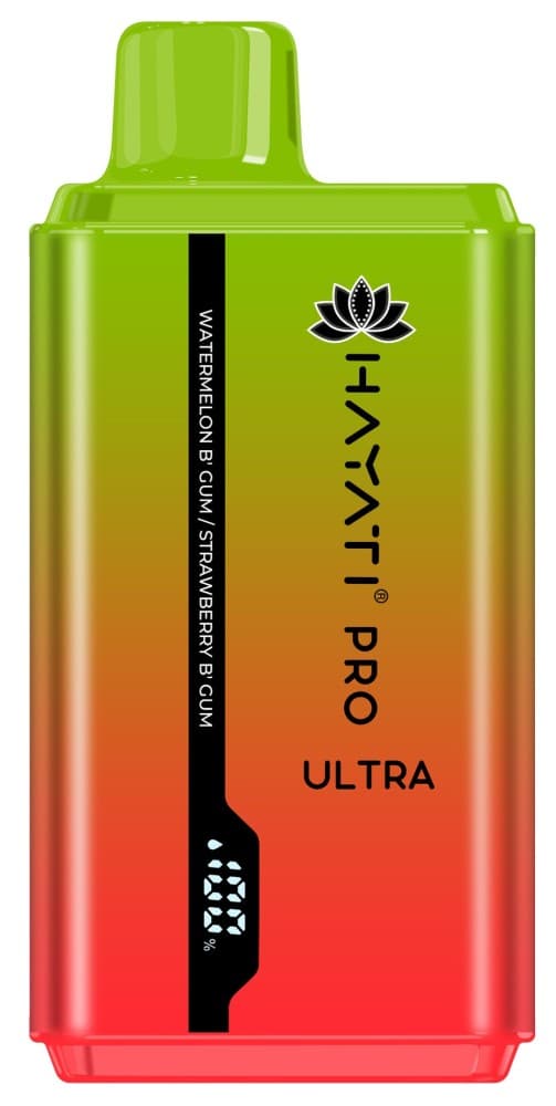 Watermelon B'gum/Strawberry B'gum Hayati Pro Ultra 15000 Puffs Prefilled Vape Kit Box of 10