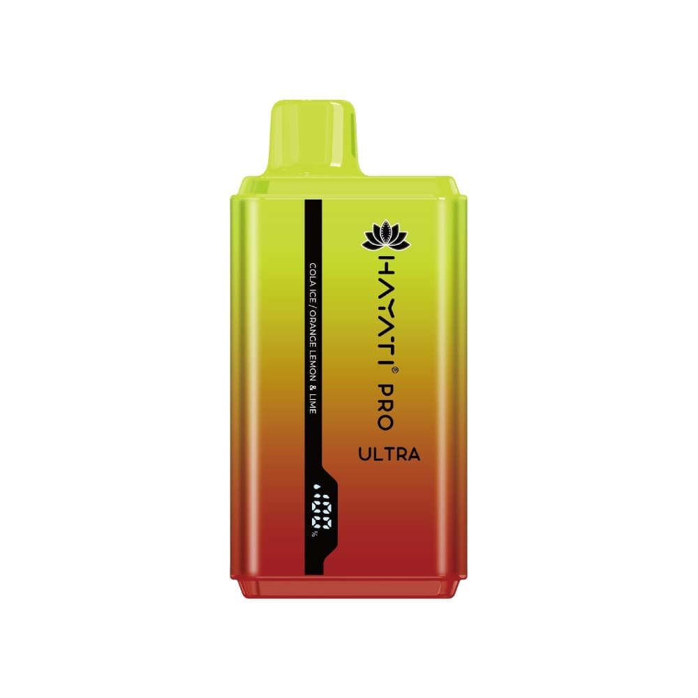 Cola Ice/Orange Lemon Lime Hayati Pro Ultra 15000 Puffs Prefilled Vape Kit Box of 10