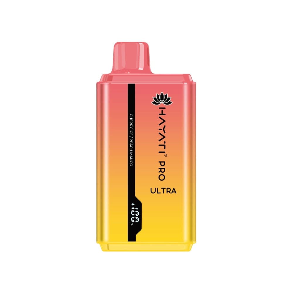 Cherry Ice/Peach Mango Hayati Pro Ultra 15000 Puffs Prefilled Vape Kit Box of 10