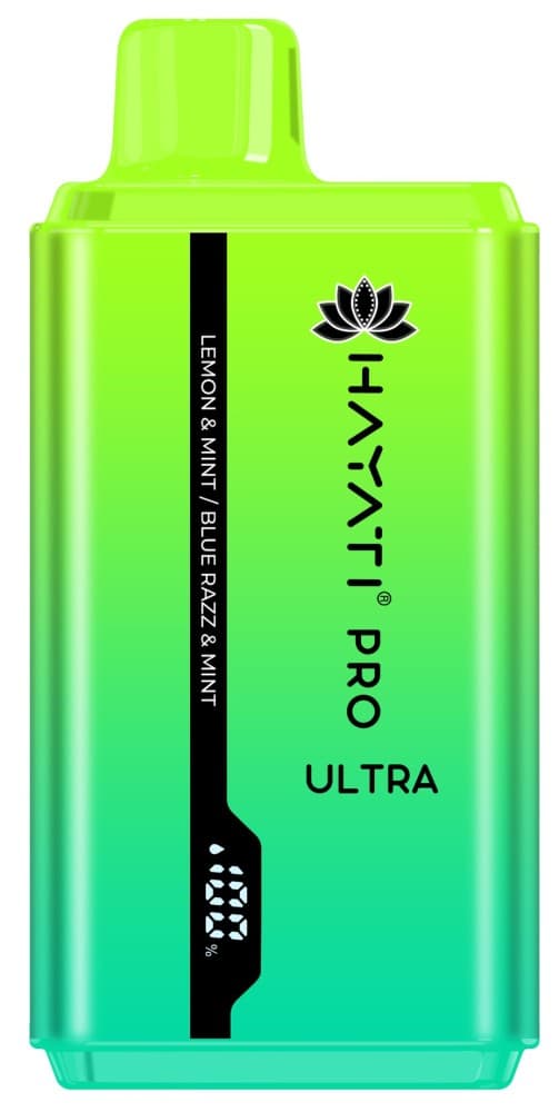 Lemon & Mint / Blue Razz & Mint Hayati Pro Ultra 15000 Puffs Prefilled Vape Kit Box of 10