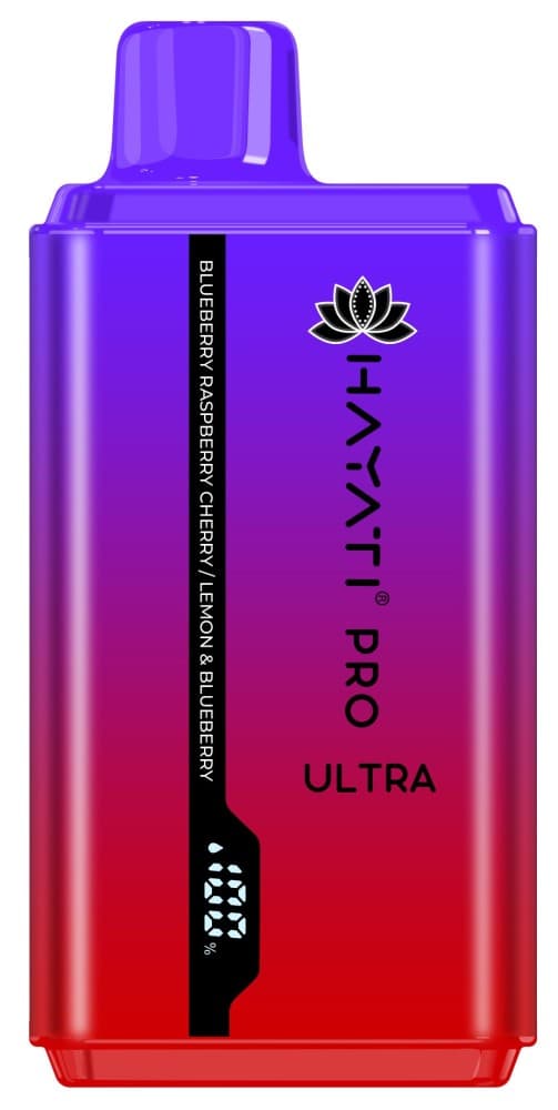 Blueberry Raspberry Cherry / Lemon & Blueberry Hayati Pro Ultra 15000 Puffs Prefilled Vape Kit Box of 10