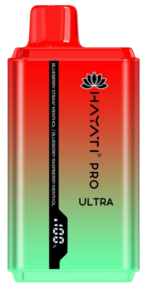 Blueberry Straw' Menthol / Blueberry Raspberry Menthol Hayati Pro Ultra 15000 Puffs Prefilled Vape Kit Box of 10