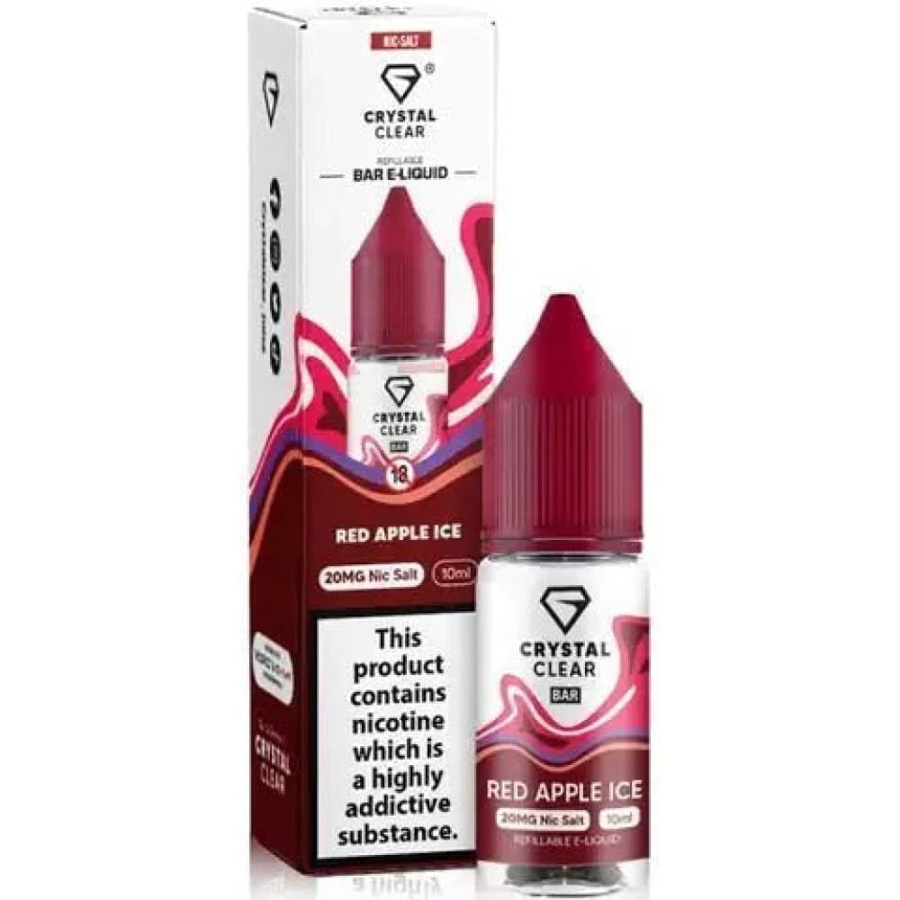 Red Apple Ice / 10MG Crystal Clear Nic Salts 10ml- Pack of 10