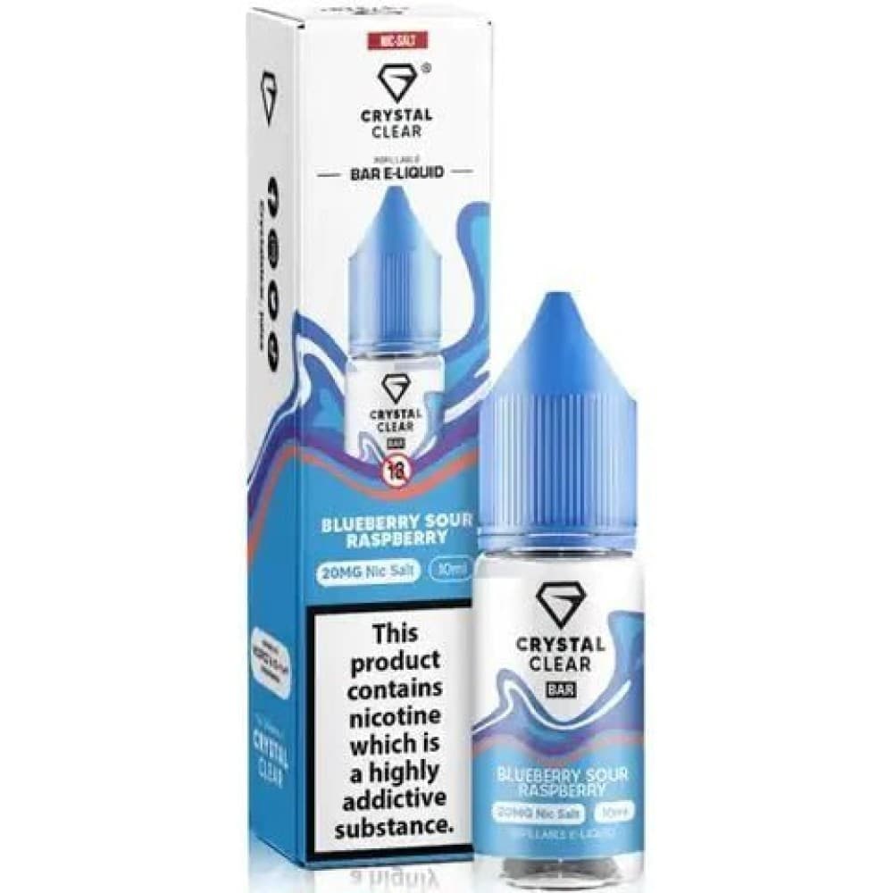 Blueberry Sour Raspberry / 10MG Crystal Clear Nic Salts 10ml- Pack of 10