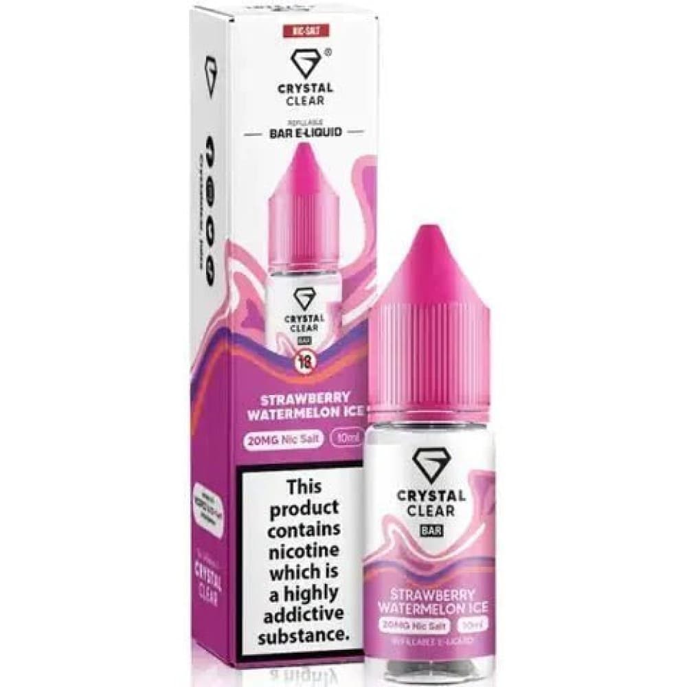 Strawberry Watermelon Ice / 10MG Crystal Clear Nic Salts 10ml- Pack of 10