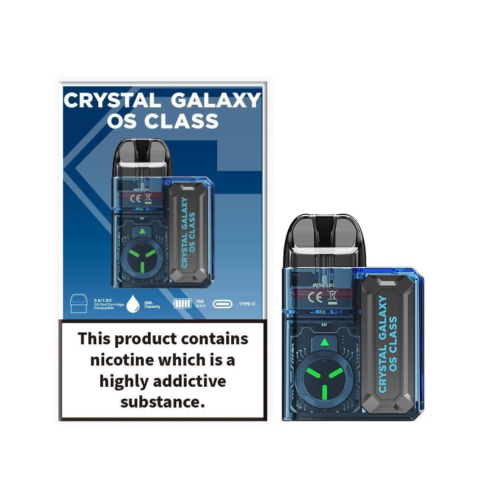 Blue Clear Crystal Galaxy Os Class Pod System Kit