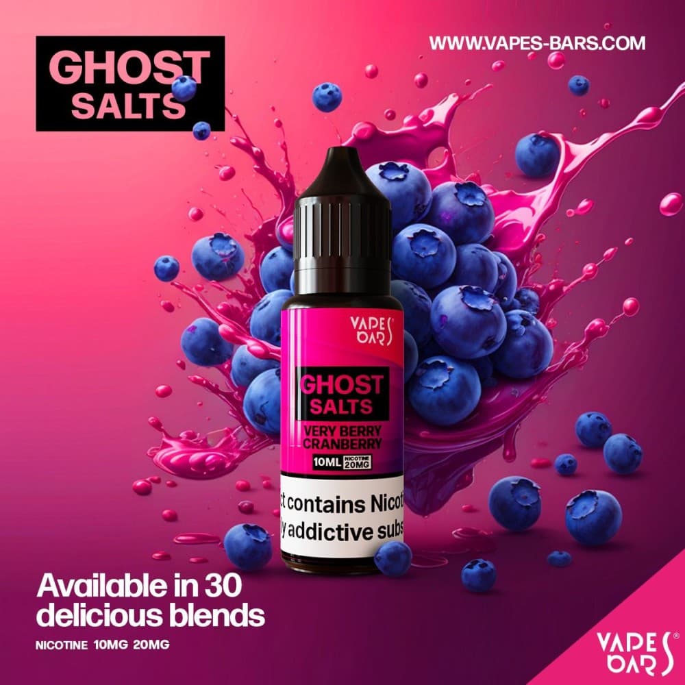 Very Bery Cranberry / 10mg GHOST 3500 Nic Salts 10ml - Box of 10