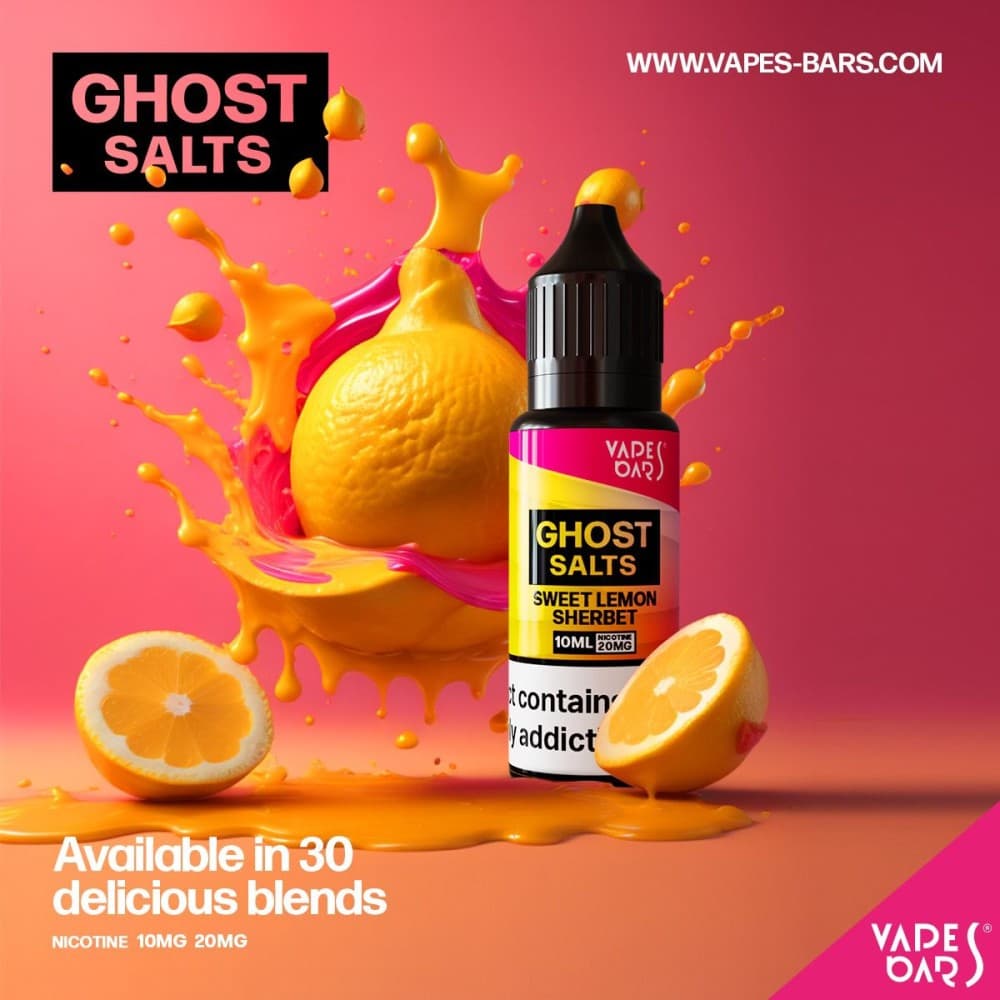 Sweet Lemon Sherbet / 10mg GHOST 3500 Nic Salts 10ml - Box of 10