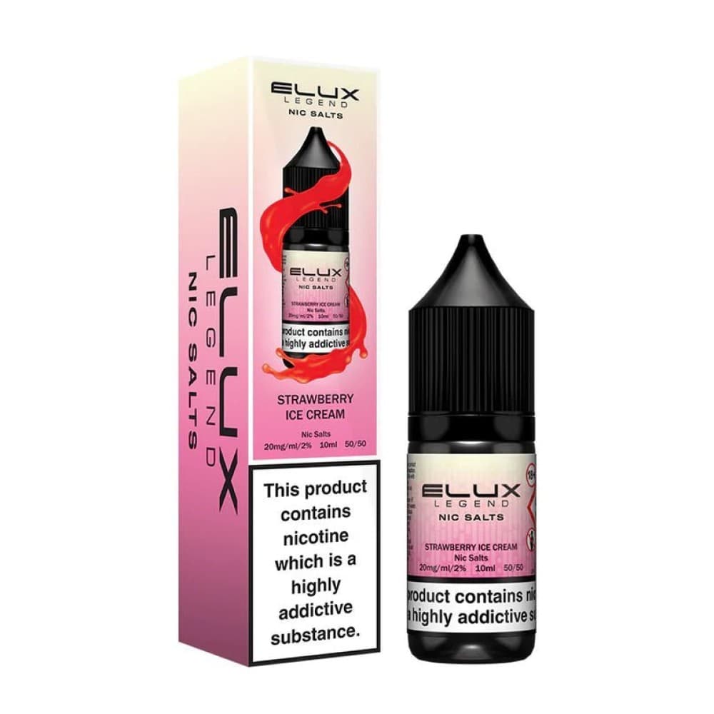 Strawberry Ice Cream / 10mg Elux Legend Nic Salts - 10ml E-liquids - Box of 10