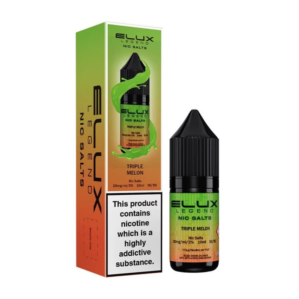 Triple Melon / 10mg Elux Legend Nic Salts - 10ml E-liquids - Box of 10