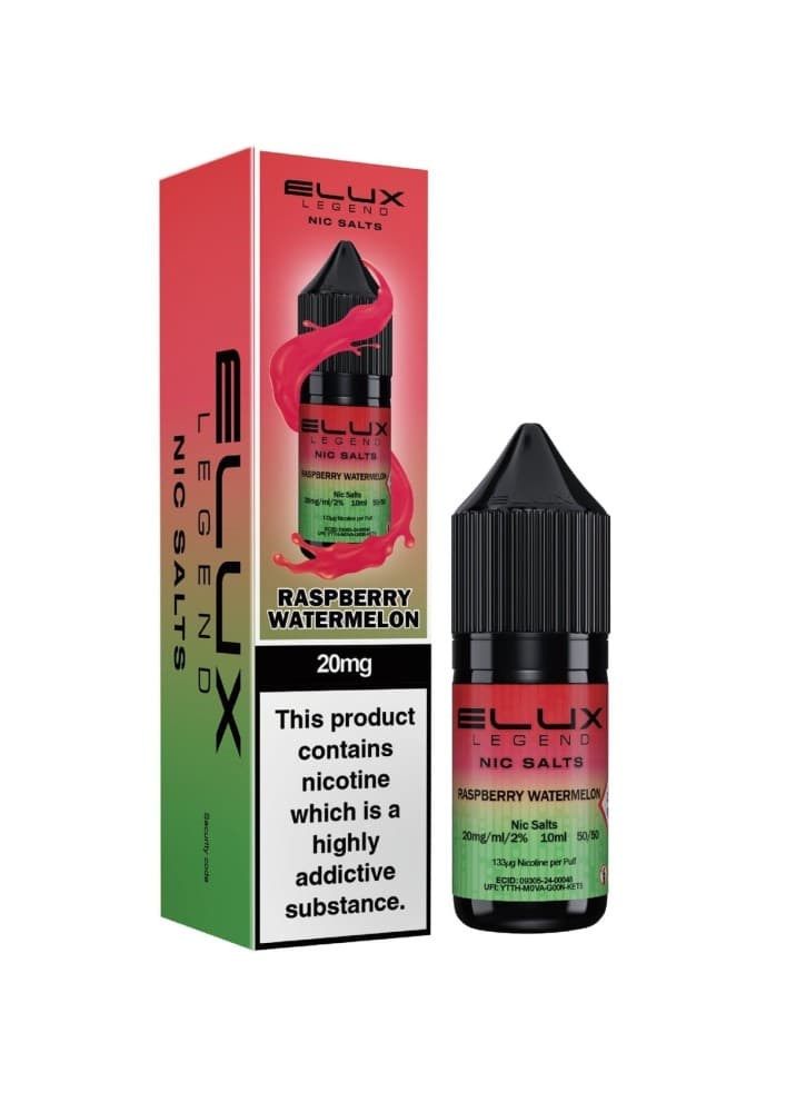 Raspberry Watermelon / 10mg Elux Legend Nic Salts - 10ml E-liquids - Box of 10