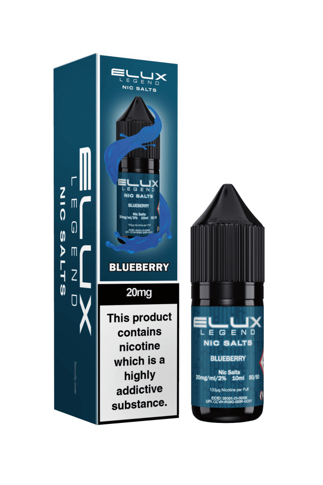 Blueberry *New* / 10mg Elux Legend Nic Salts - 10ml E-liquids - Box of 10