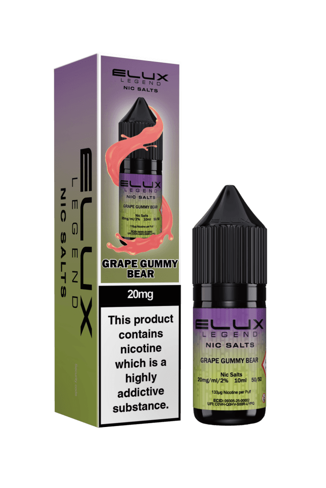 Grape Gummy Bear *New* / 10mg Elux Legend Nic Salts - 10ml E-liquids - Box of 10