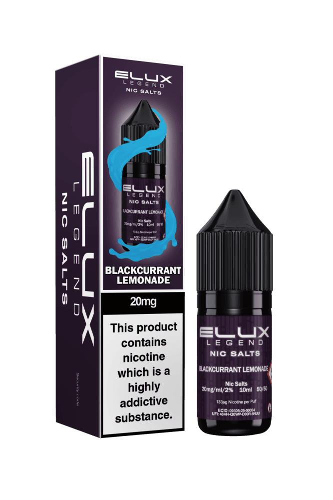 Blackcurrant Lemonade *New* / 10mg Elux Legend Nic Salts - 10ml E-liquids - Box of 10