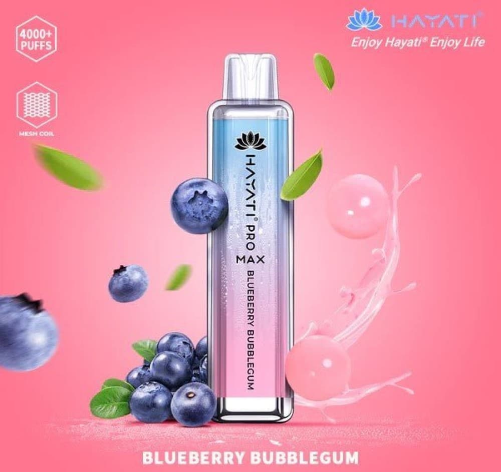 Blueberry Bubblegum Hayati Crystal Pro Max 4000 Prefilled Vape Kit Box of 10
