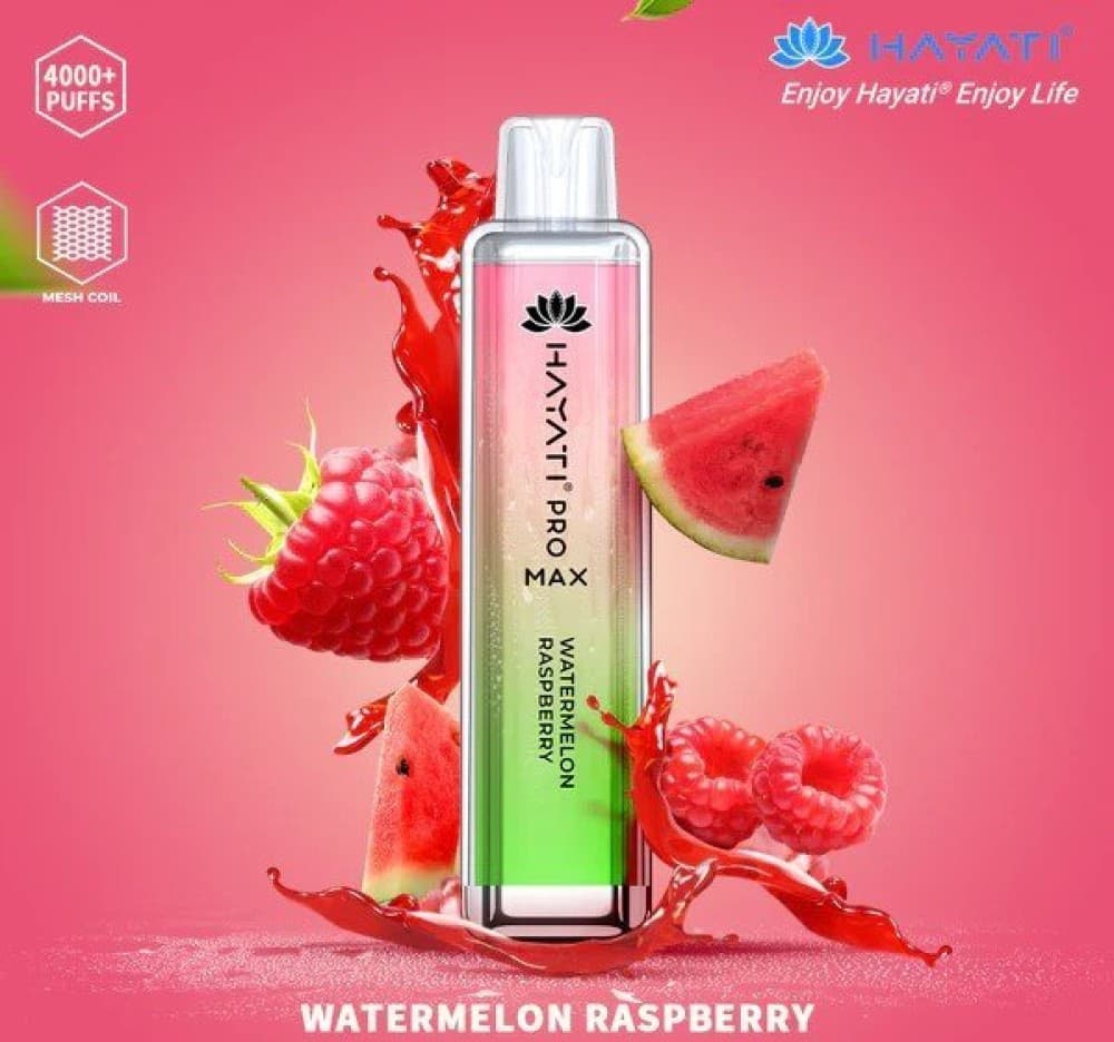 Watermelon Raspberry Hayati Crystal Pro Max 4000 Prefilled Vape Kit Box of 10